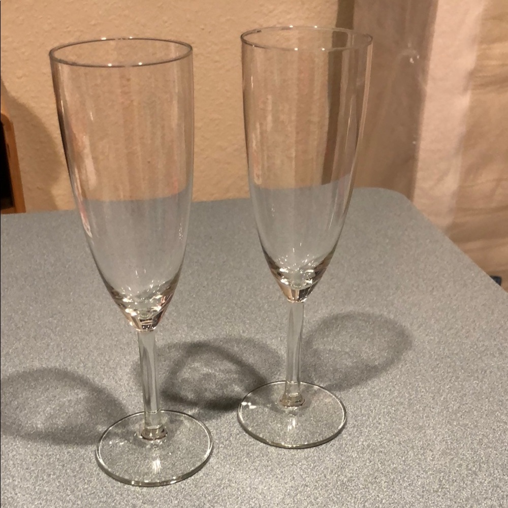 IKEA Elegant Clear Champagne Flutes lot of 2